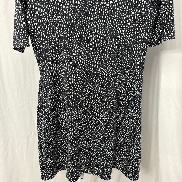Title Nine Dress Medium Sayonara Cafe Sleeve Dots Black White - Picture 7 of 10